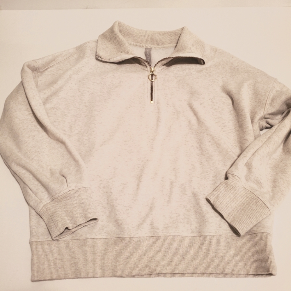 Athleta Cozy Karma 1/4 zip cream sweatshirt small - Picture 2 of 4
